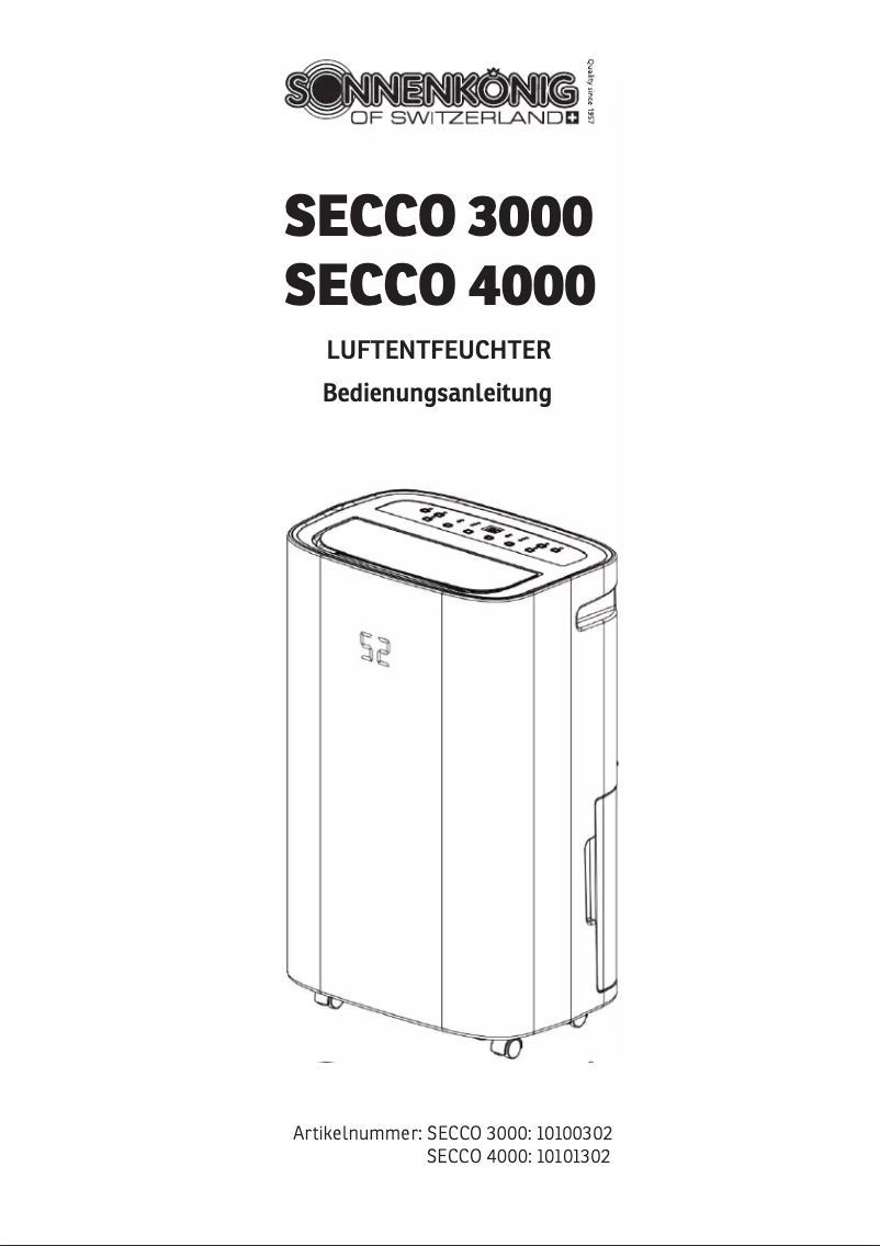 Page n°1 - Manuel utilisateur Sonnenkönig Secco 4000