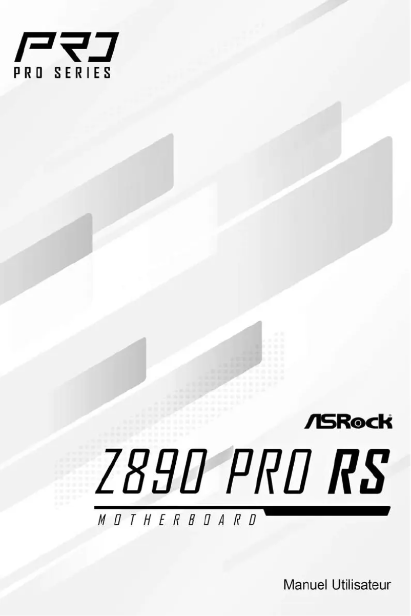Page n°1 - Manuel utilisateur Asrock Z890 Pro RS