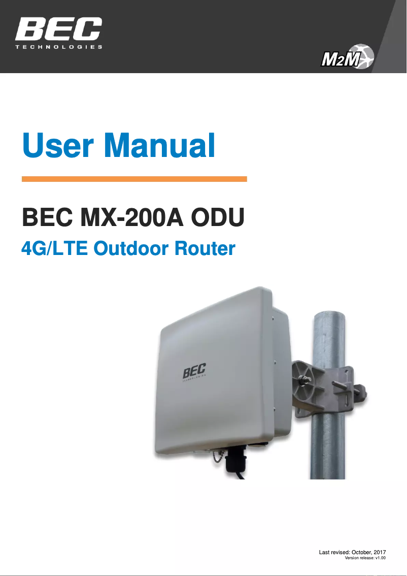 Image de la première page du manuel de l'appareil MX-200A ODU