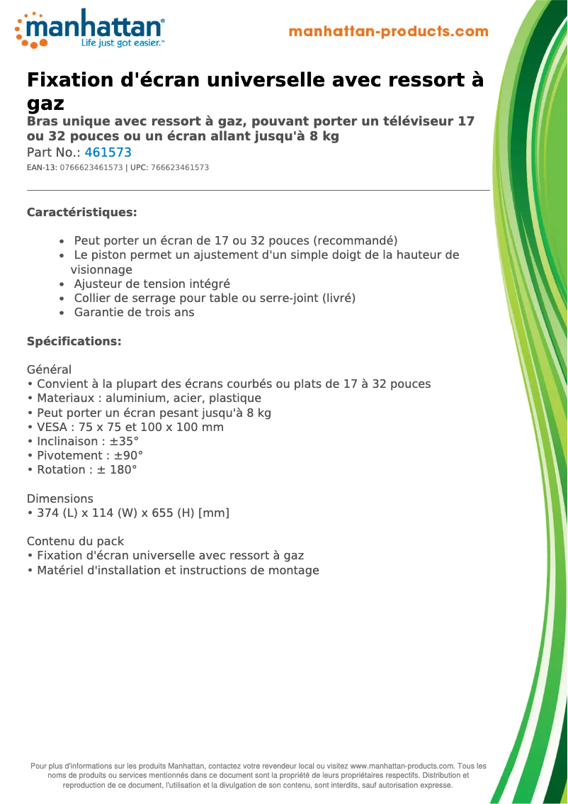 First page image of the manual for 461573