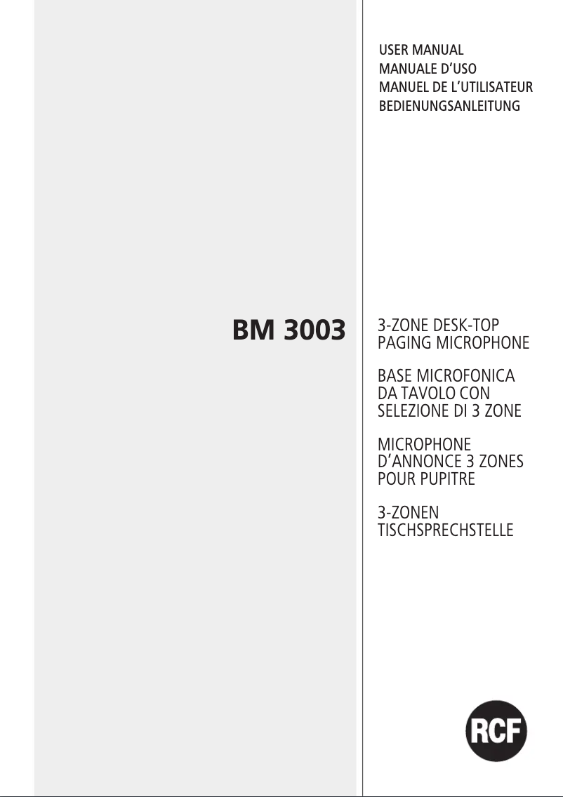 Image de la première page du manuel de l'appareil BM 3003