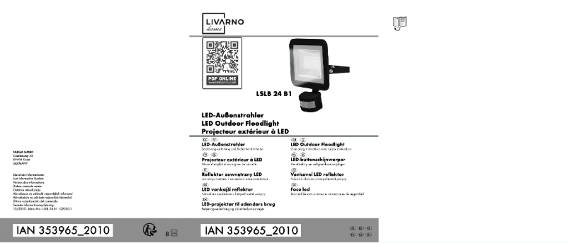Page n°1 - Manuel utilisateur Livarno Lux IAN 353965