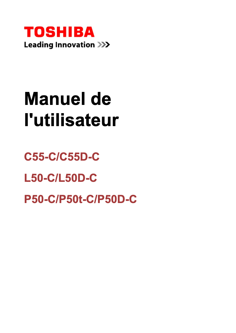 Page n°1 - Manuel utilisateur Toshiba Satellite L50D-C