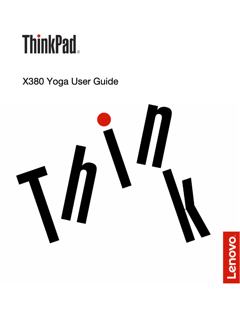 Page n°1 - Manuel utilisateur Lenovo ThinkPad X380