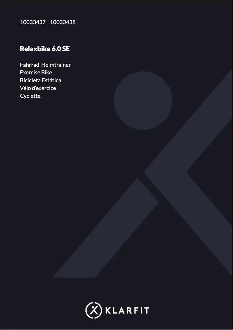 Image de la première page du manuel de l'appareil Relaxbike 6.0 SE