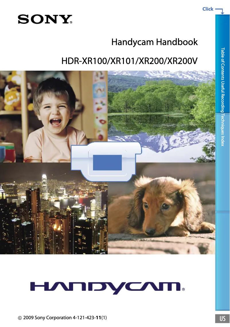 Page 1 de la notice Manuel utilisateur Sony HDR-XR100