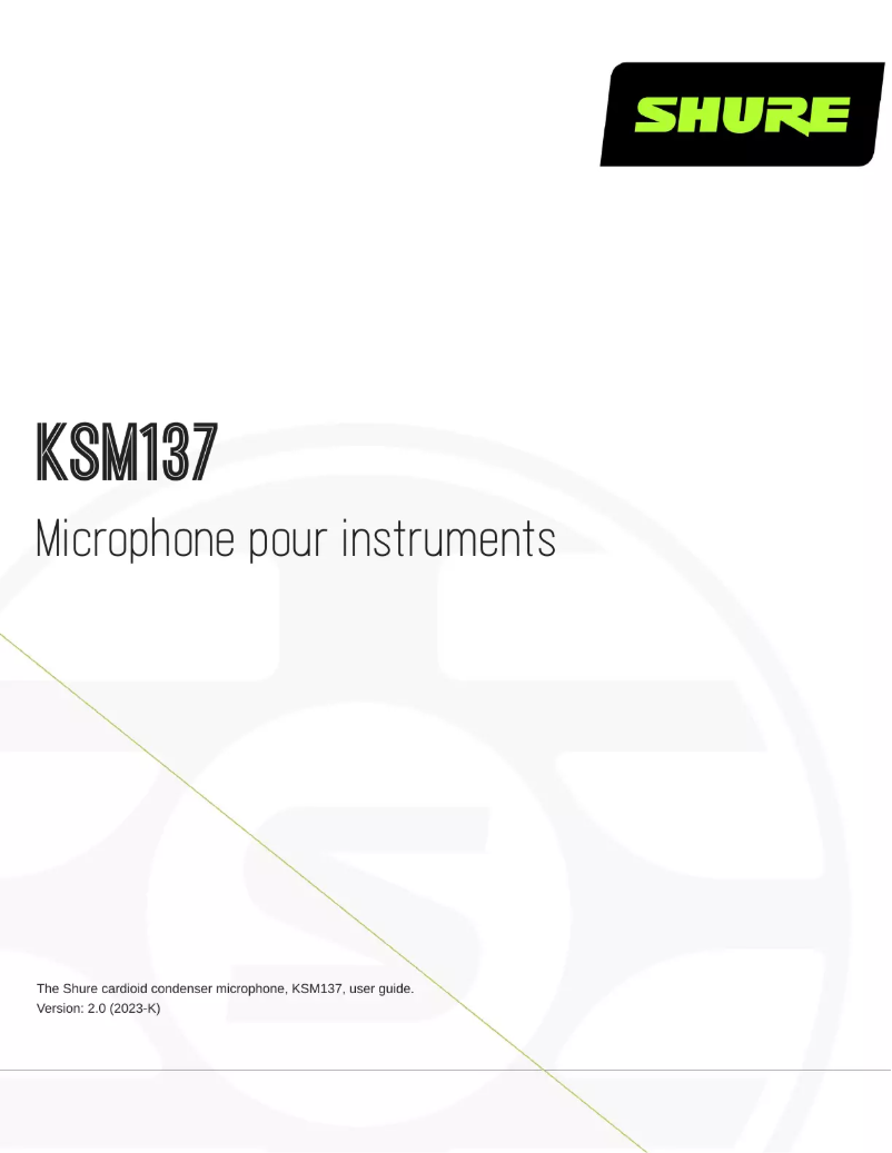 Image de la première page du manuel de l'appareil KSM137