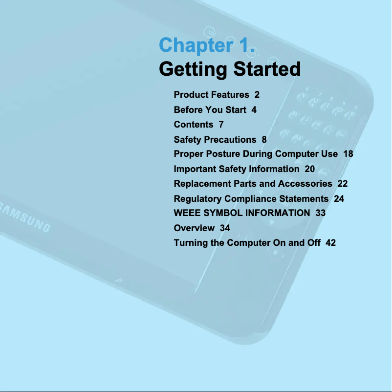 Page 1 de la notice Manuel utilisateur Samsung Q1U-ELXP