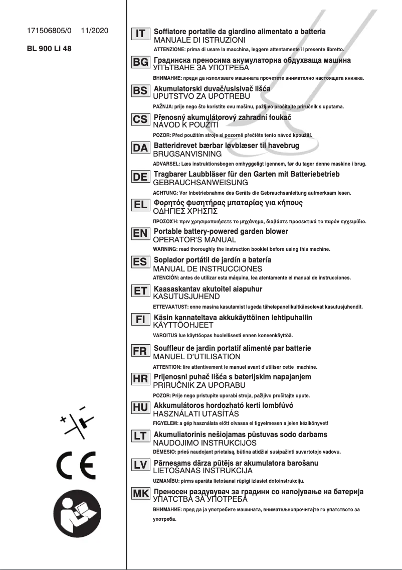 Image de la première page du manuel de l'appareil BL 900e