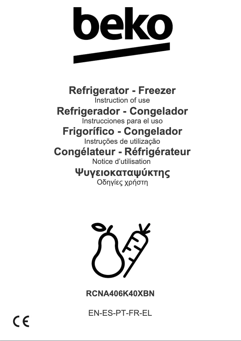 Page 1 de la notice Manuel utilisateur Beko RCNA406K40XBN