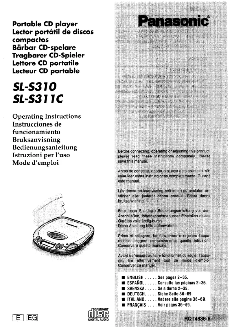 Image de la première page du manuel de l'appareil SL-S311