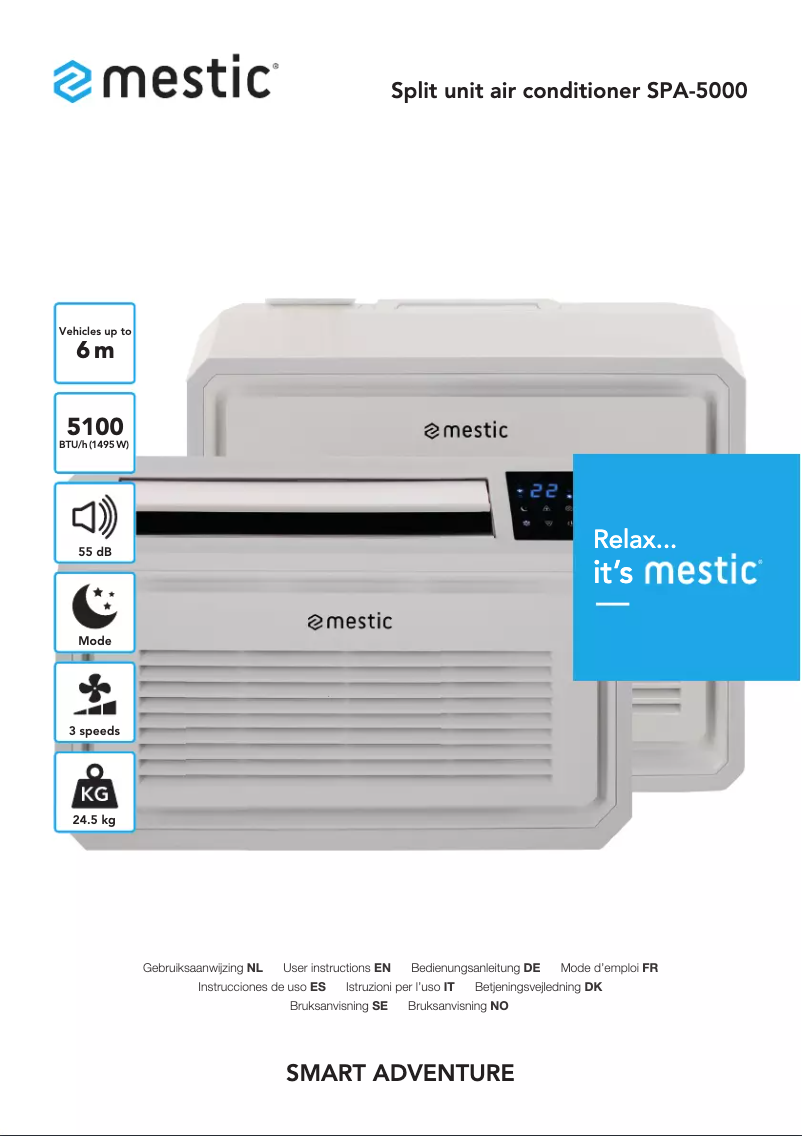 Page n°1 - Manuel utilisateur Mestic SPA-5000