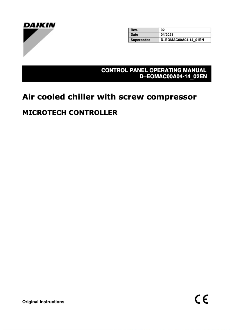 Page n°1 - Manuel utilisateur Daikin EWADC10T-SLC2