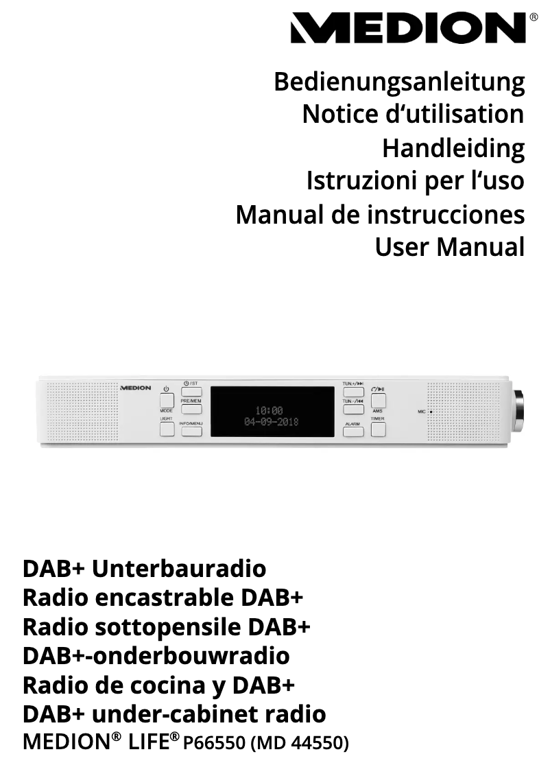 Page 1 de la notice Manuel utilisateur Medion LIFE P66550 (MD 44550)