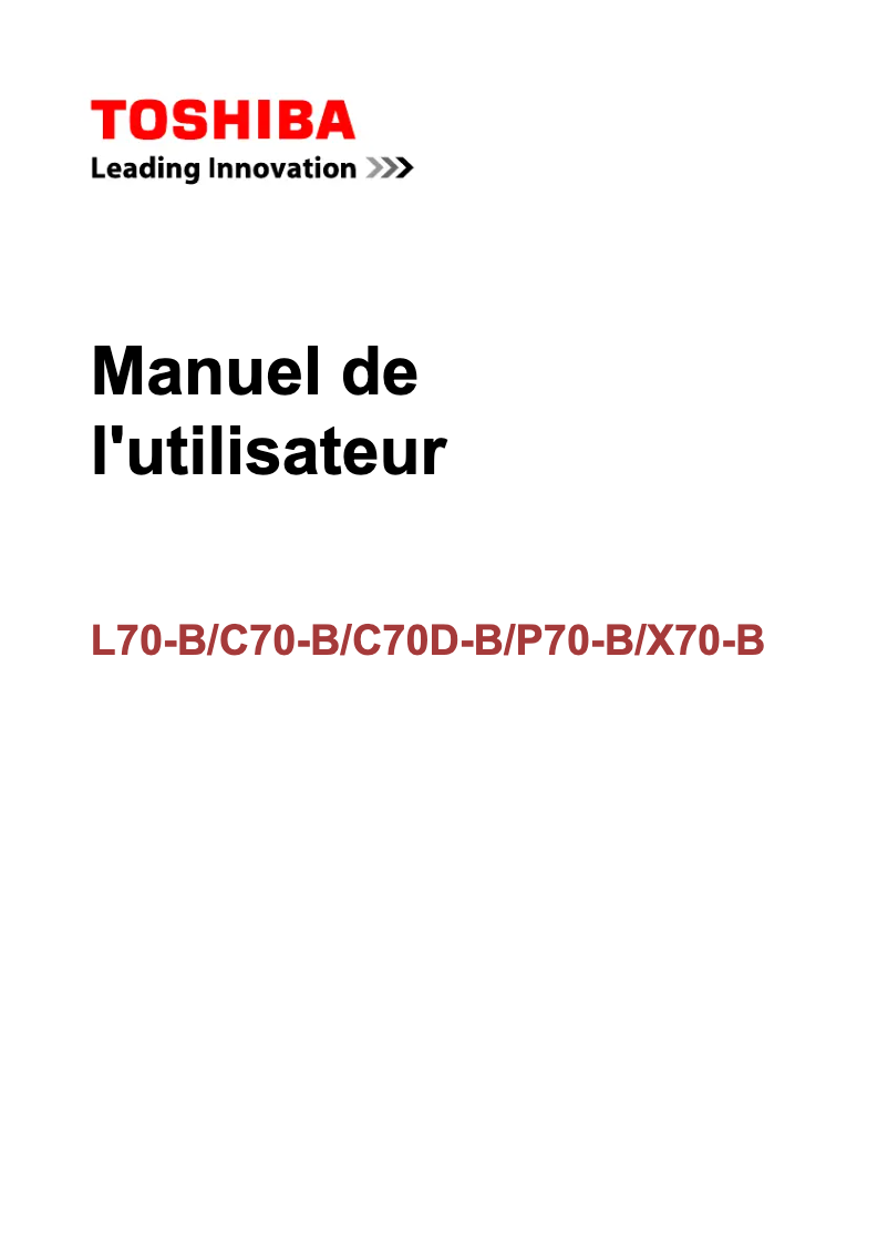 Image de la première page du manuel de l'appareil Satellite L70t-A