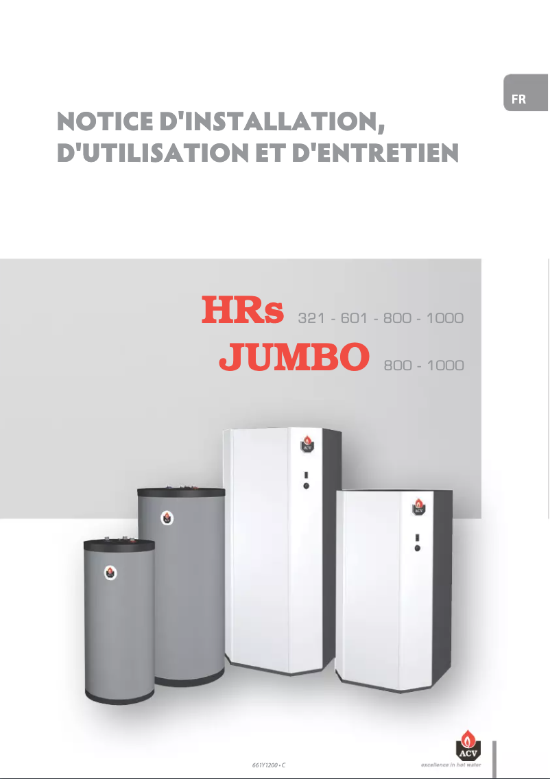 Page n°1 - Manuel utilisateur ACV HRS 800