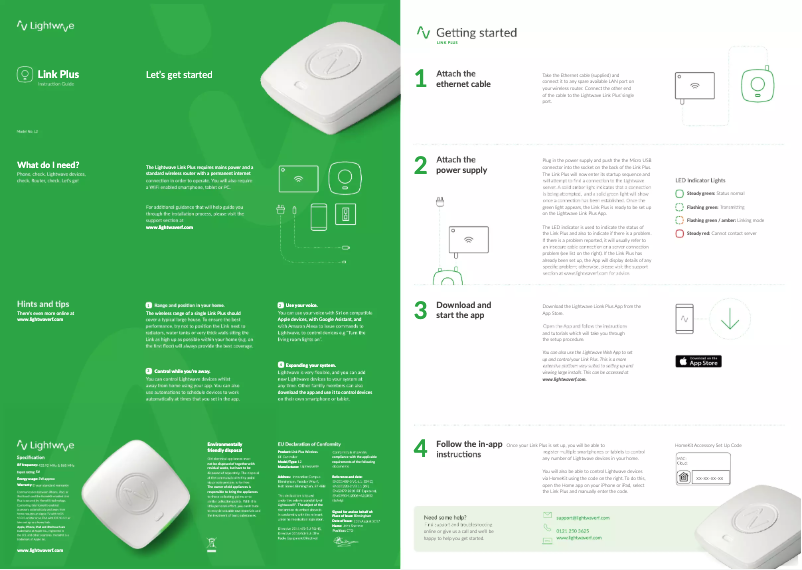 Page n°1 - Manuel utilisateur Lightwave Link Plus