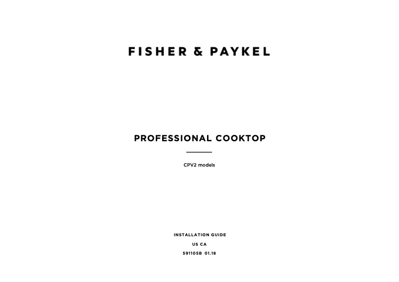 Page n°1 - Guide d'installation Fisher & Paykel CPV2-366-N_N