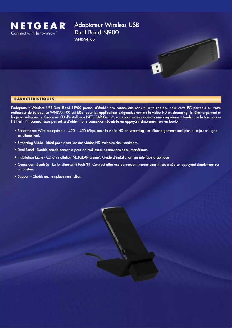 Page n°1 - Fiche technique Netgear WNDA4100