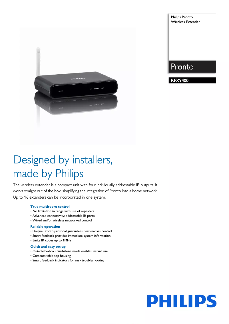 Image de la première page du manuel de l'appareil Pronto RFX9400