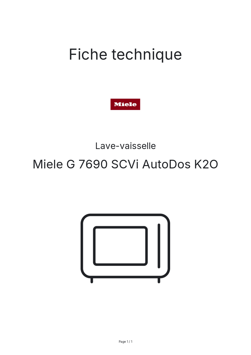 Image de la première page du manuel de l'appareil G 7690 SCVi AutoDos K2O