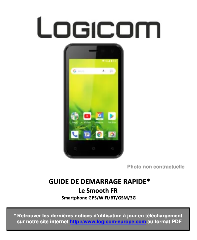 Page 1 de la notice Manuel utilisateur Logicom Le Smooth FR