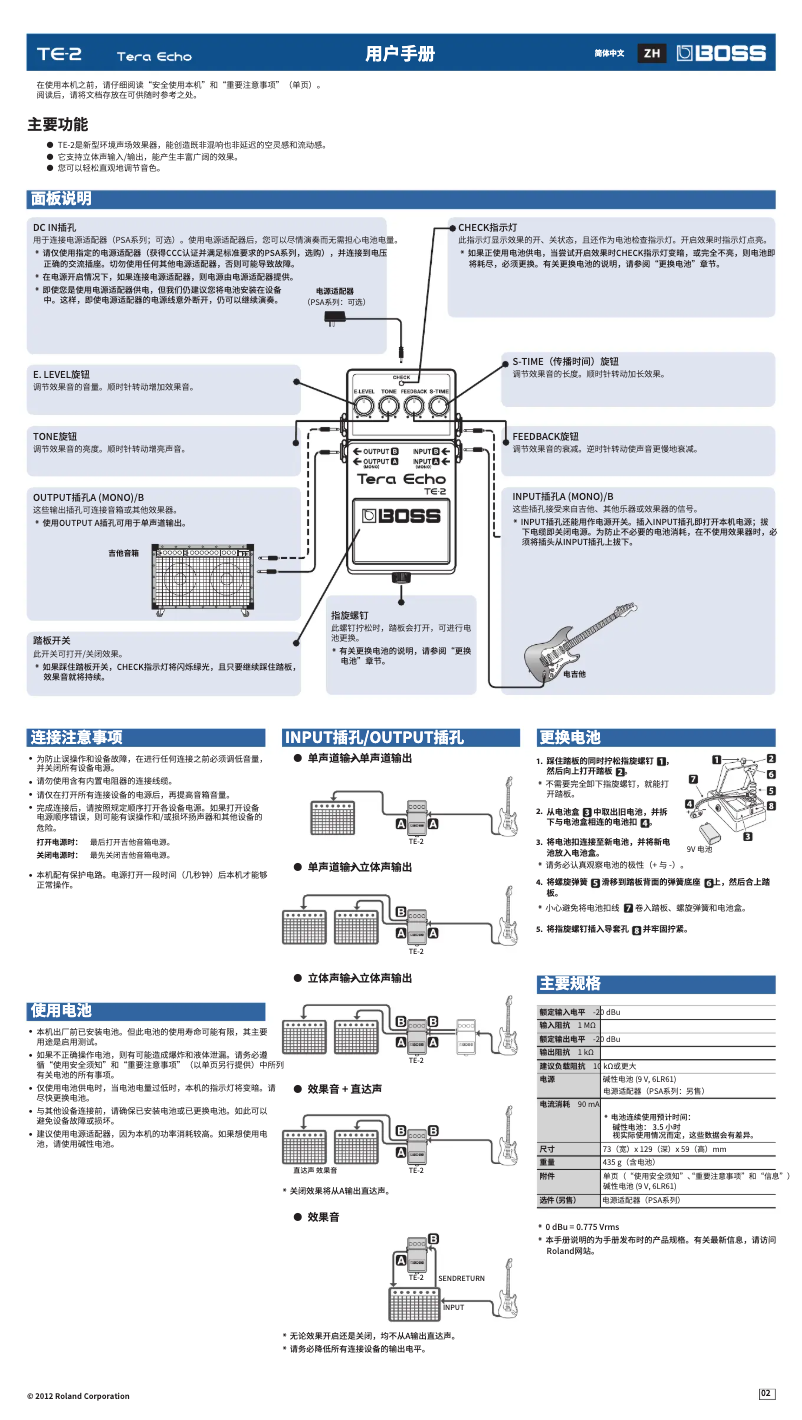 Image de la première page du manuel de l'appareil Tera Echo TE-2