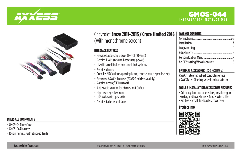 Image de la première page du manuel de l'appareil GMOS-044