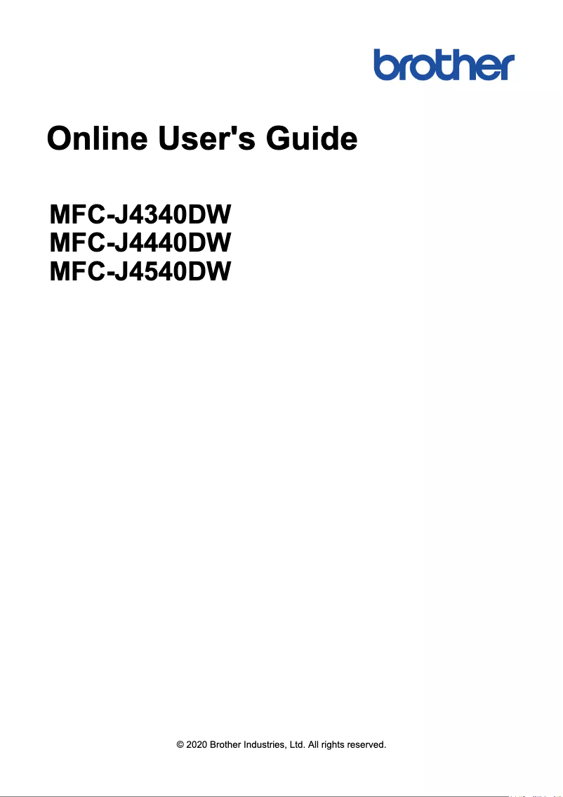 Image de la première page du manuel de l'appareil MFC-J4350DW