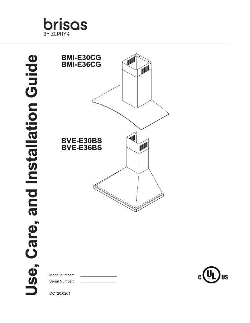 Page 1 de la notice Manuel utilisateur Zephyr Brisas BVE-E30BS