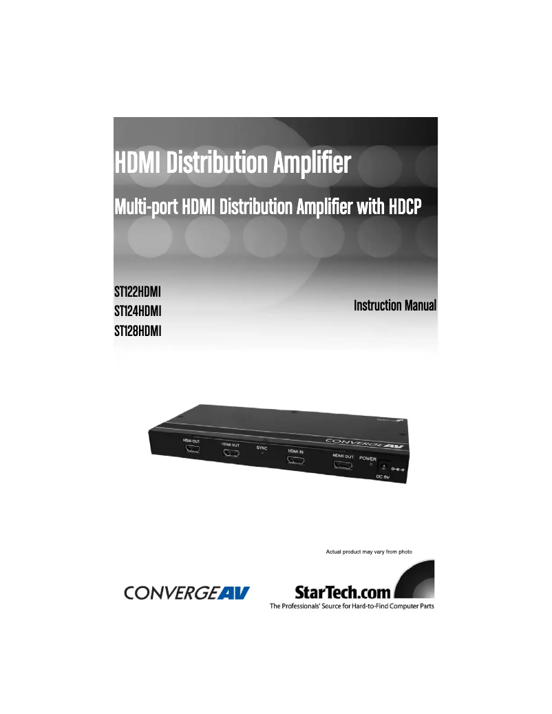Page n°1 - Manuel utilisateur StarTech.com ST124HDMI