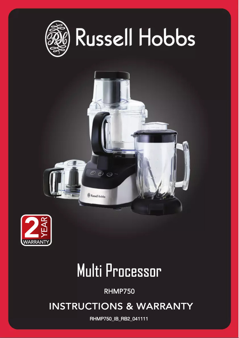 Page n°1 - Manuel utilisateur Russell Hobbs Multi Processor RHMP700