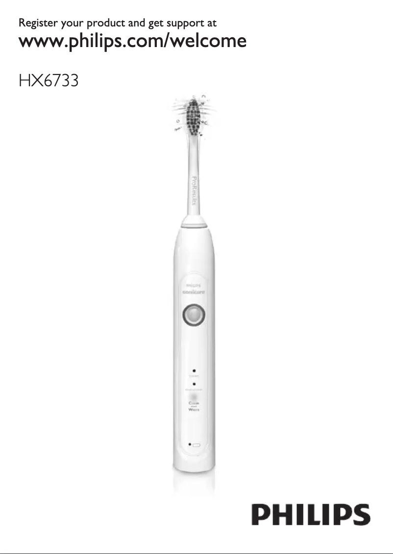 Page 1 de la notice Manuel utilisateur Philips Sonicare HealthyWhite SHX6733