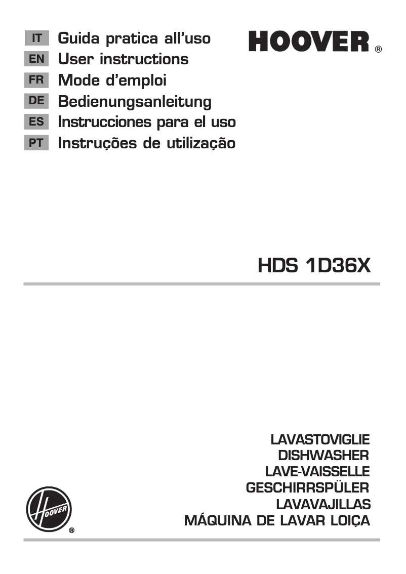 Page 1 de la notice Manuel utilisateur Hoover HDS 1D36X