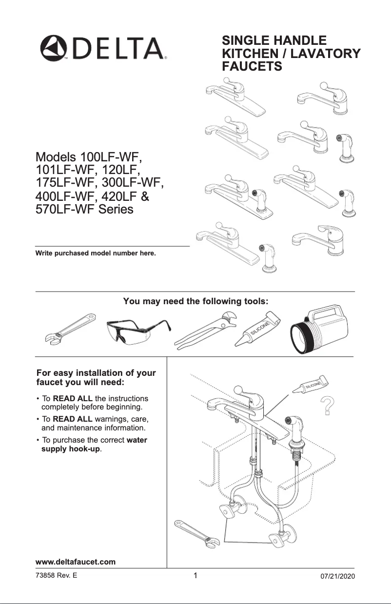 Page n°1 - Manuel utilisateur Delta 101LF-WF
