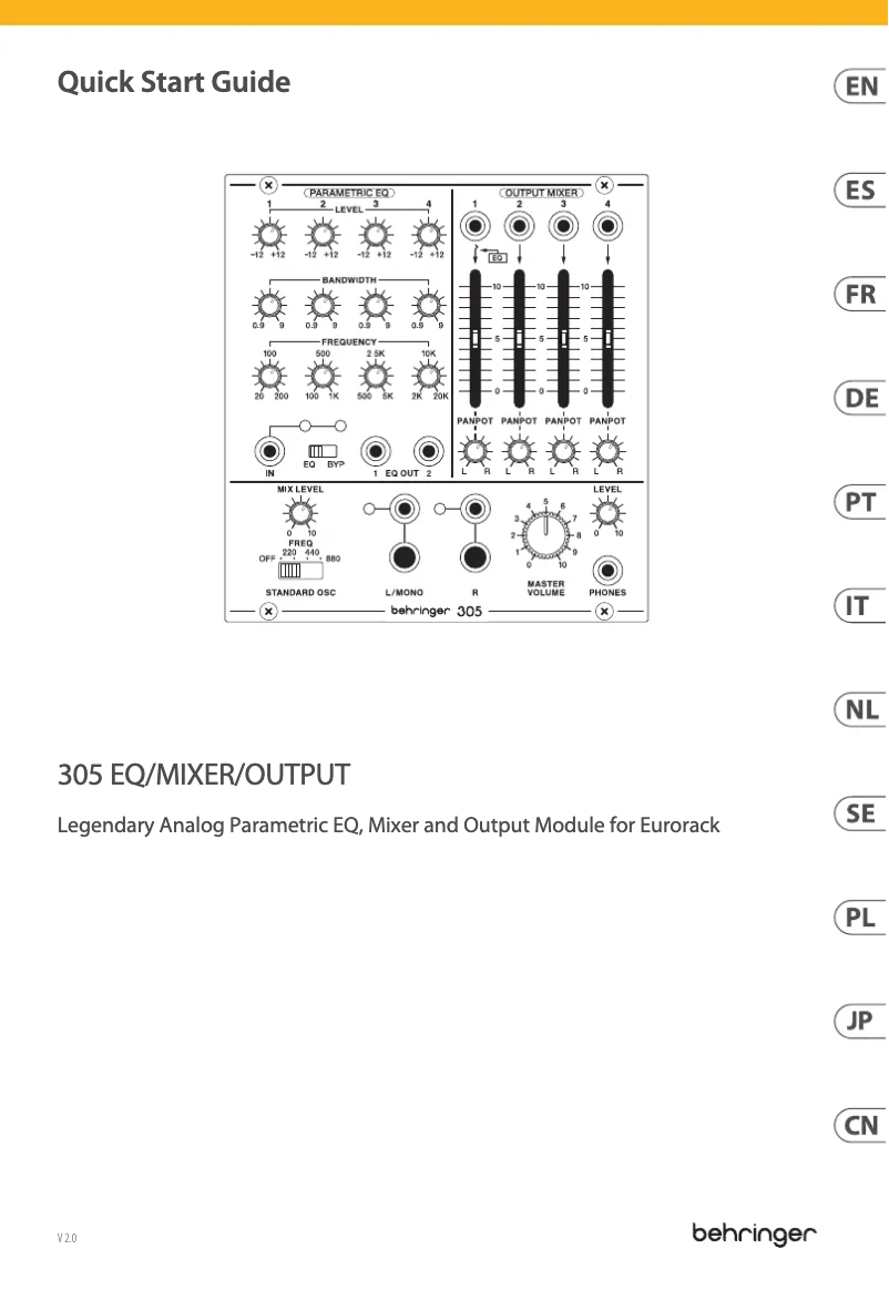 Image de la première page du manuel de l'appareil 305 EQ/Mixer/Output