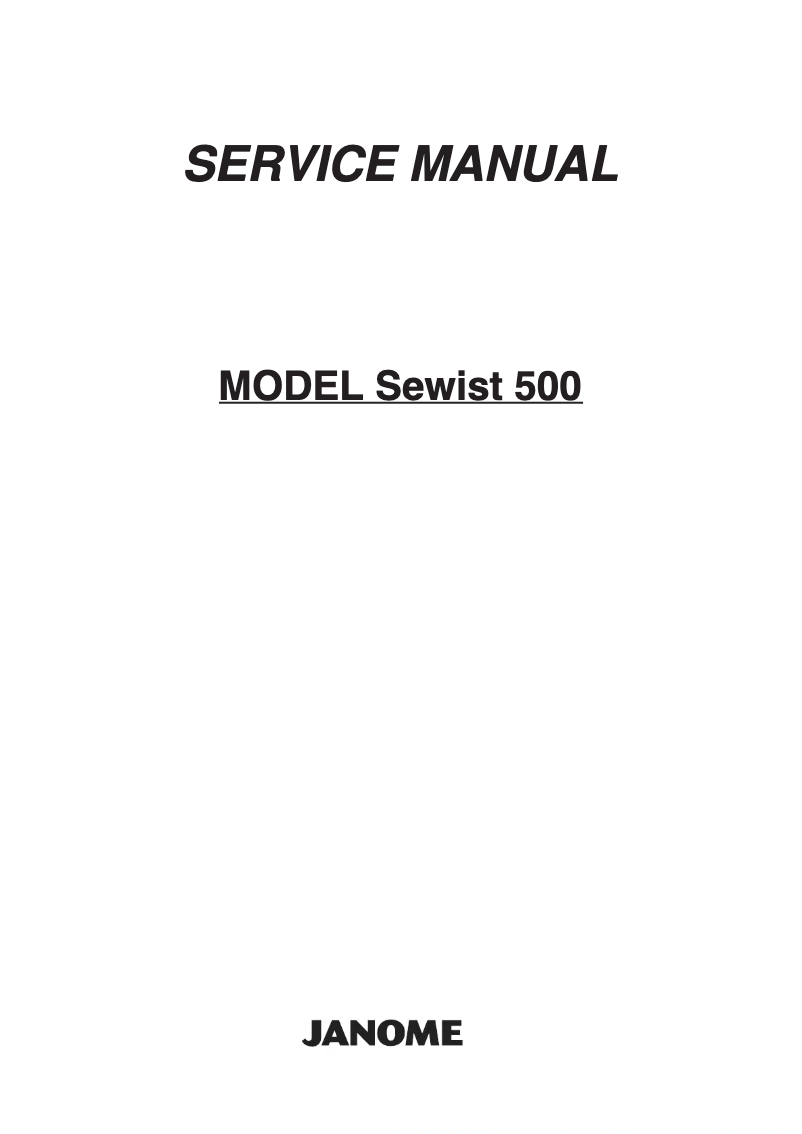Page 1 de la notice Manuel utilisateur Janome Sewist 500
