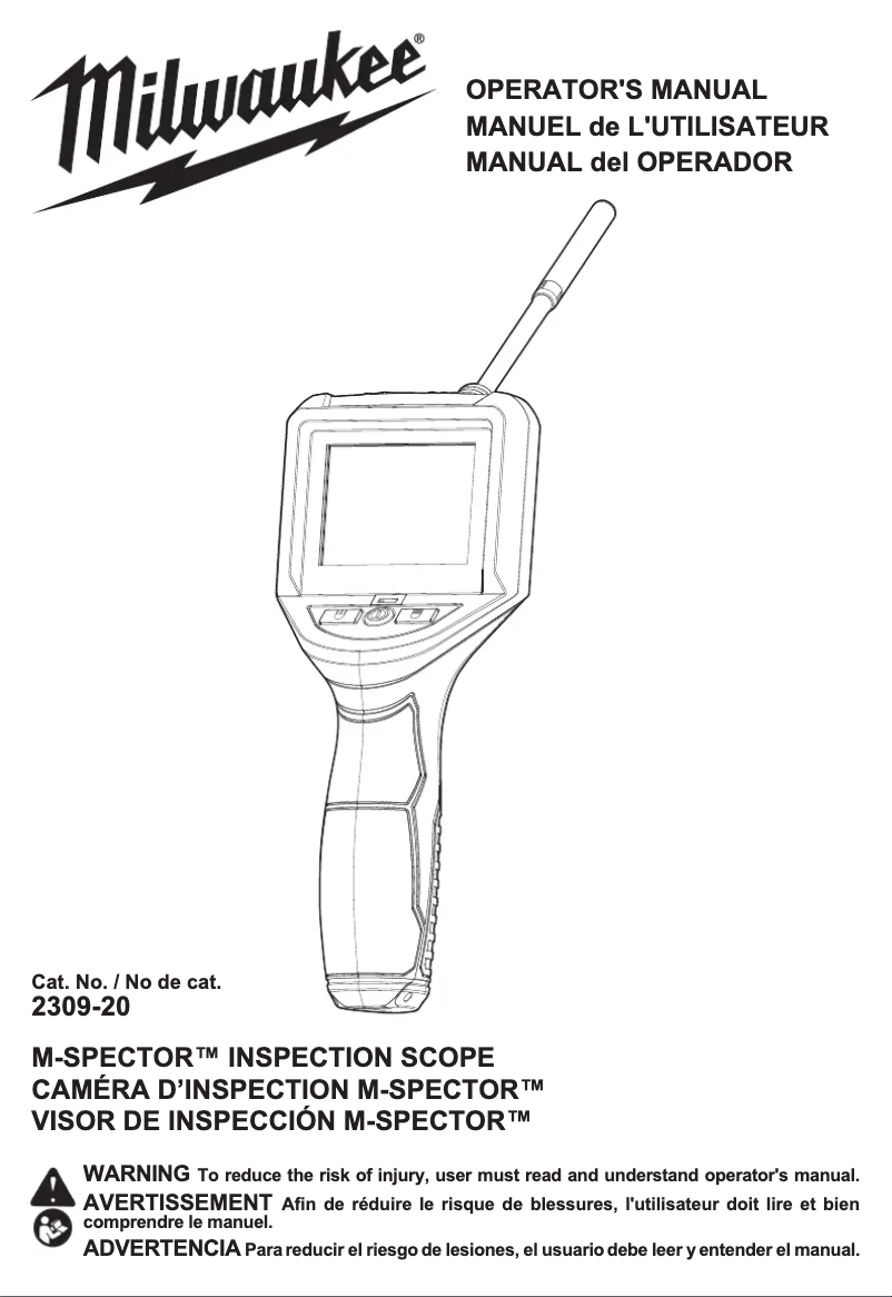 Page 1 de la notice Manuel utilisateur Milwaukee 2309-20