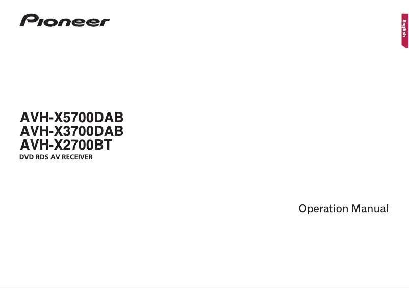 Page n°1 - Manuel utilisateur Pioneer AVH-X5750BT