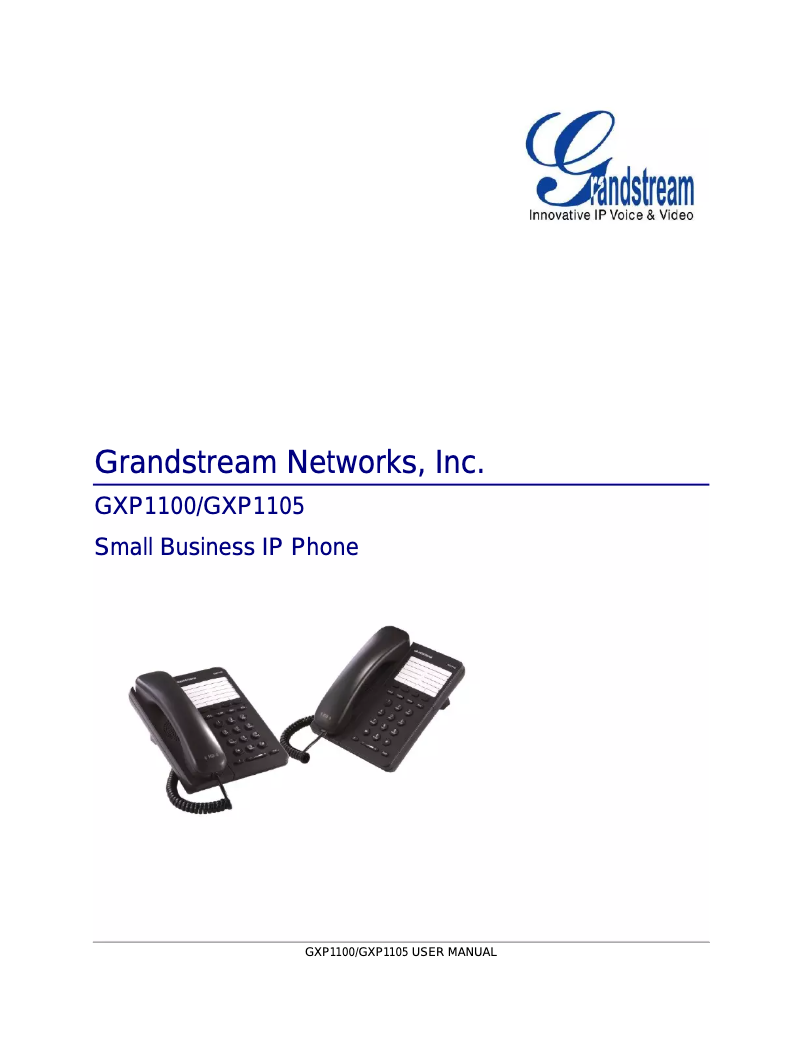 Page n°1 - Manuel utilisateur Grandstream GXP-1105