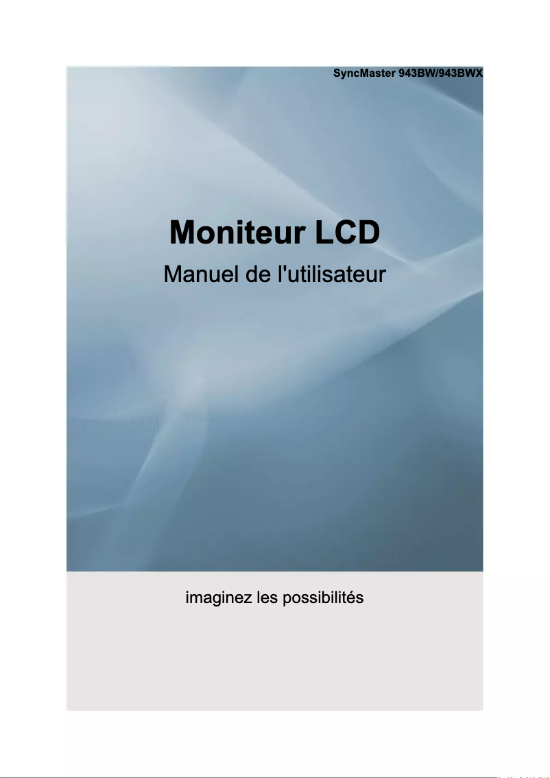 Image de la première page du manuel de l'appareil SyncMaster 943BWX