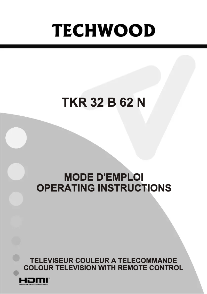 Page n°1 - Manuel utilisateur Techwood TKR32B62N