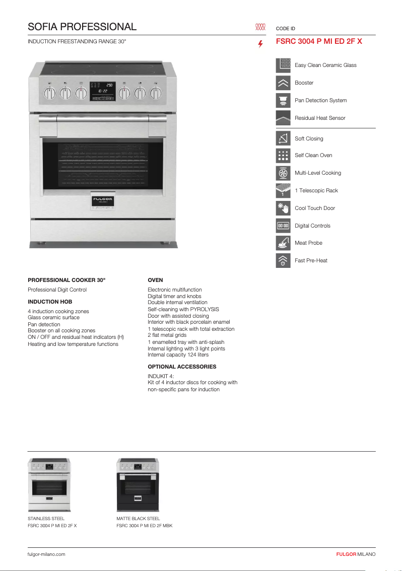 Page n°1 - Fiche technique Fulgor Milano FSRC 3004 P MI ED 2F