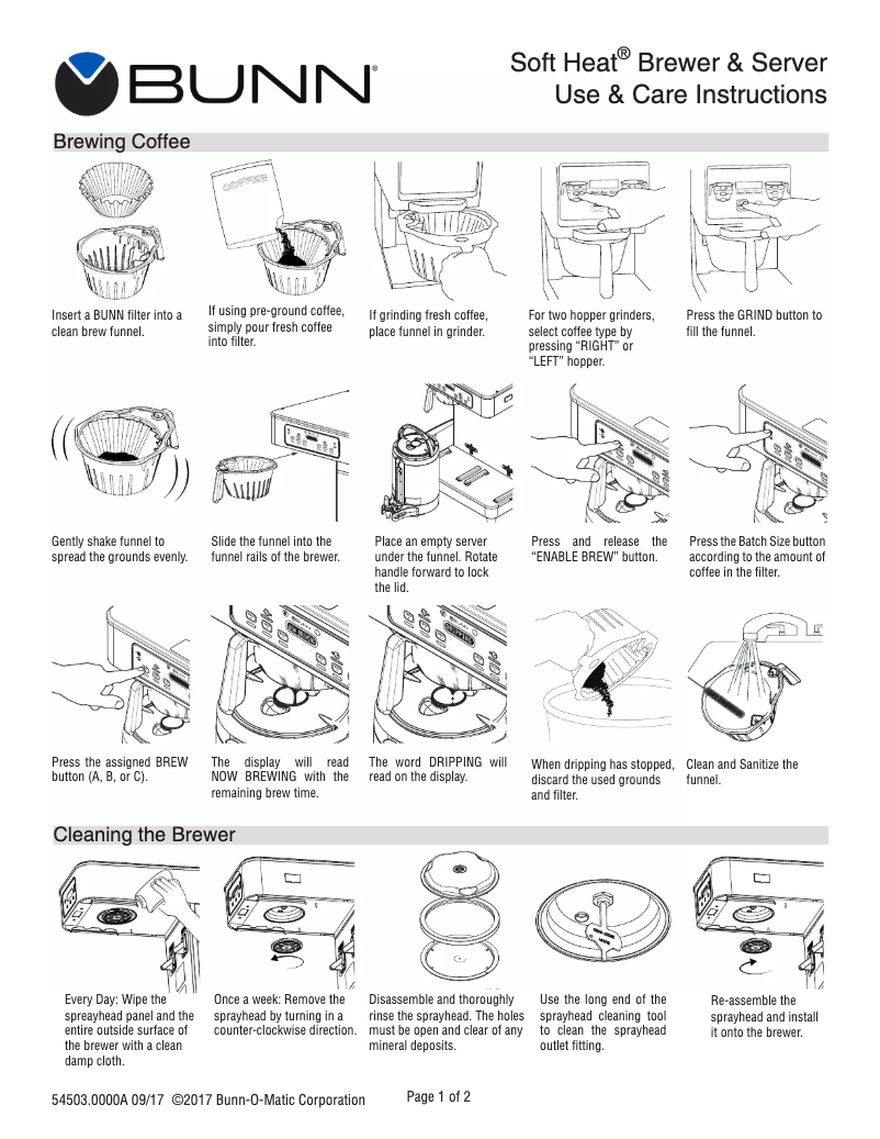 Page 1 de la notice Manuel d'utilisation et d'entretien Bunn ICB Infusion Series