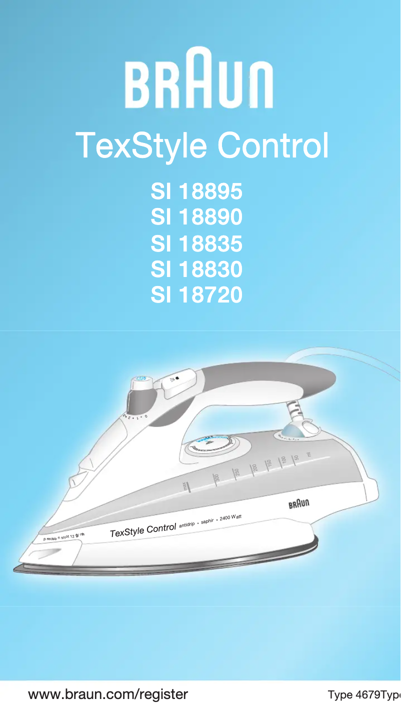 Page 1 de la notice Manuel utilisateur Braun TexStyle Control SI18895