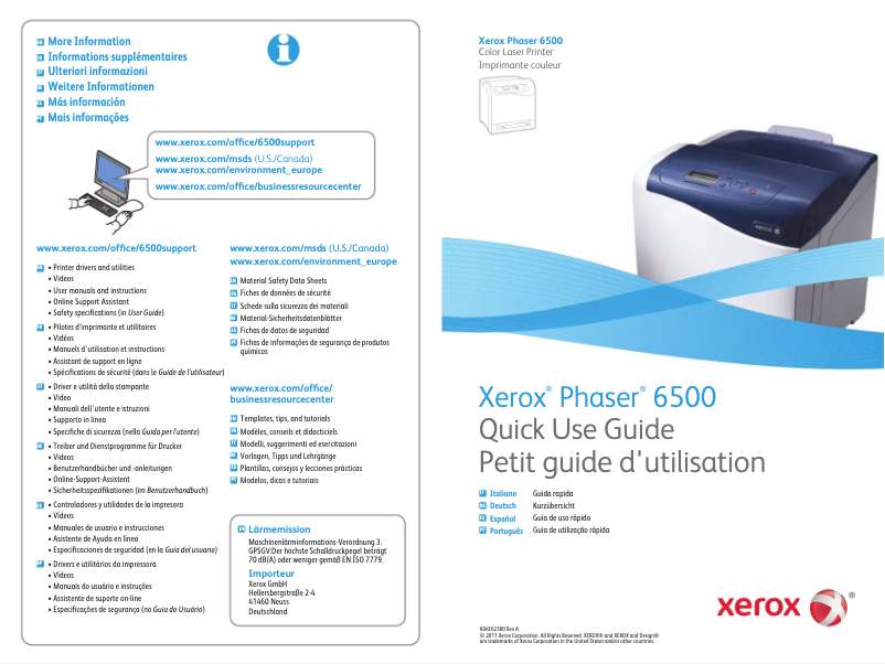 Página 1 del manual Manual de usuario Xerox Phaser 6500