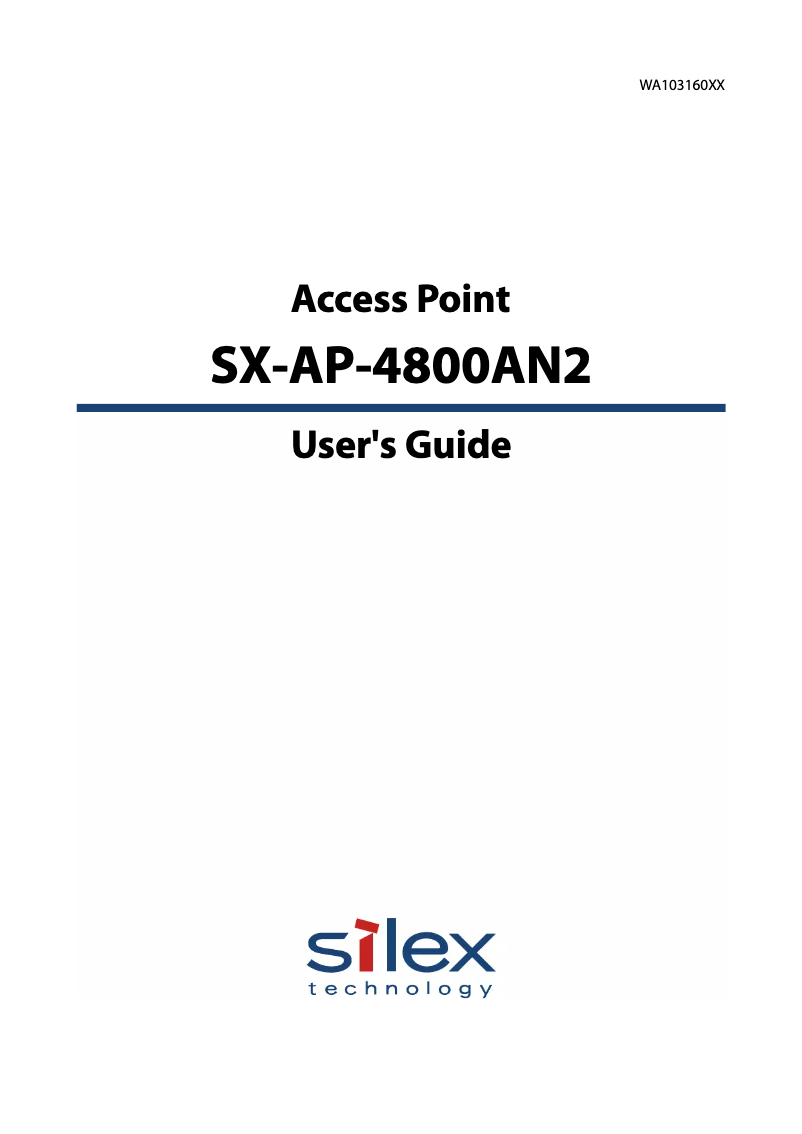 Image de la première page du manuel de l'appareil SX-AP-4800AN2