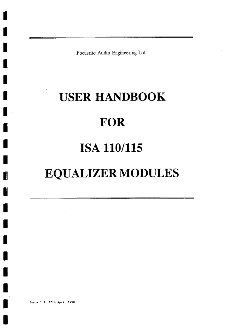 Image de la première page du manuel de l'appareil ISA 115