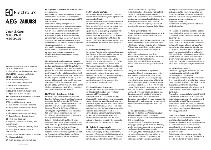 Page 1 de la notice Manuel utilisateur Zanussi M2GCP600