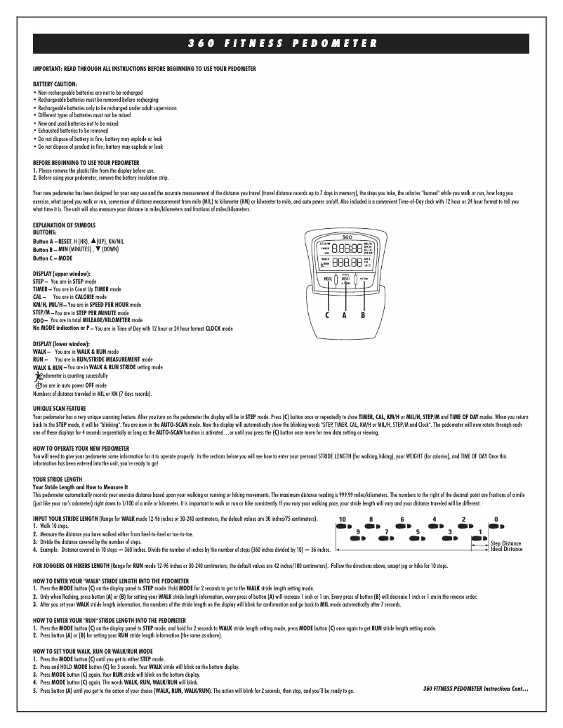 Image de la première page du manuel de l'appareil Total Fitness 360